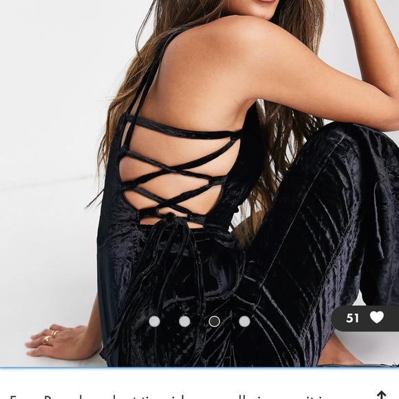 COPY - FreePeople Velvet jumpsuit with side ties Size Medium NWTs 0059 - Picture 3 of 6